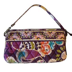 Vera Bradley Purple Plum Crazy Paisley Pochette Wristlet